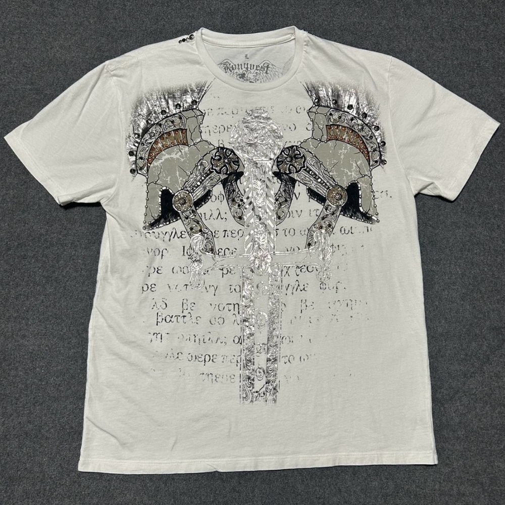 Konquest Platinum Studded Gladiator Graphic Tee